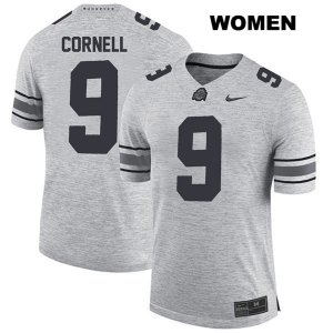 Women's NCAA Ohio State Buckeyes Jashon Cornell #9 College Stitched Authentic Nike Gray Football Jersey YB20K18XN